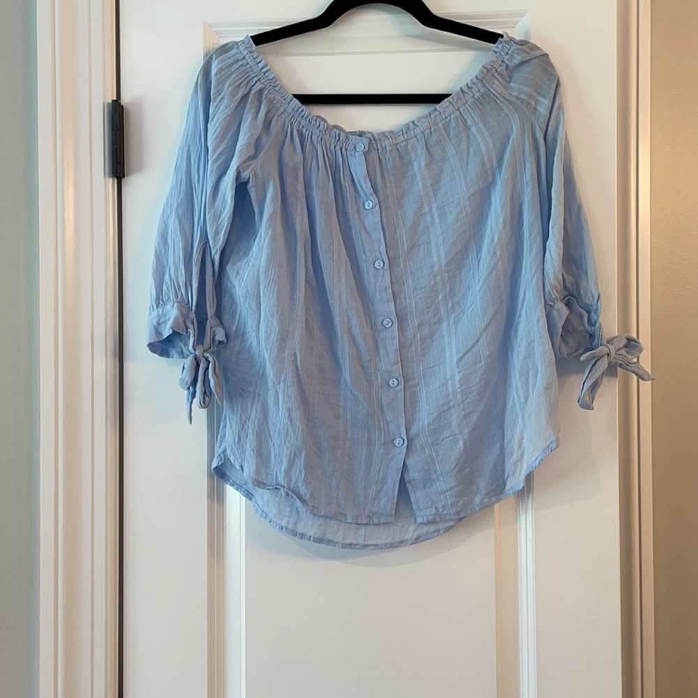 Light blue top